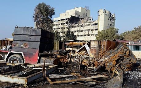 The site of the now-destroyed Salam hospital in southeastern Mosul in January. Photo:Rudaw