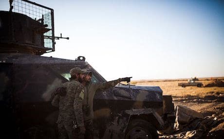 Two members of the Shiite Hashd al-Shaabi paramilitary near Tal Afar. AFP file photo