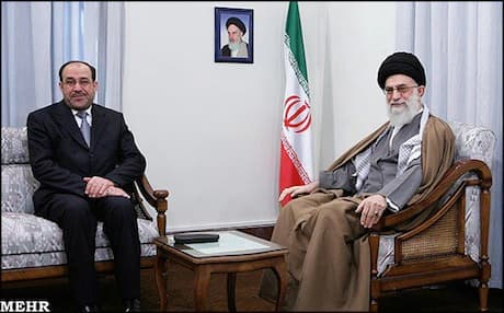 Iraq’s Prime Minister Nuri al-Maliki (L) on a previous visit to Tehran in 2009 meeting with Iran's Supreme Leader Ali Khamenei. Photo: MEHR