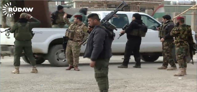 VIDEO: Peshmerga forces in the Yezidi town of Snuny, Shingal region on Friday. 