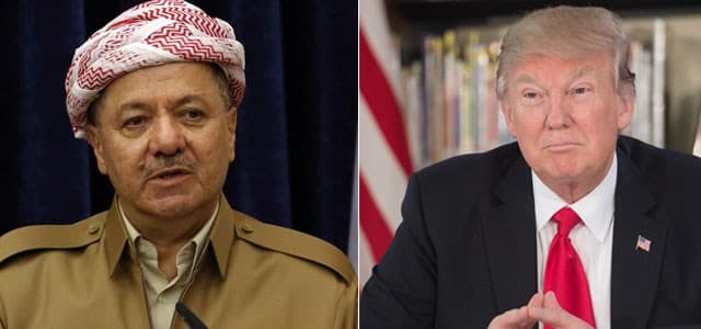 دۆناڵد ترەمپ ، سەرۆکی ئەمریکا و مەسعود بارزانی، سەرۆکی هەرێمی کوردستان 
