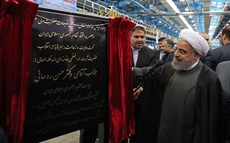 Iranian President Hasan Rouhani in the Kurdish city of Sanandaj, aslo called Sna, on Saturday . Photo: Mehr News Agency