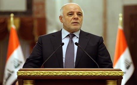 Prime Minister Haider al-Abadi speaks during his weekly press conference on Tuesday. Photo: PM media office. 