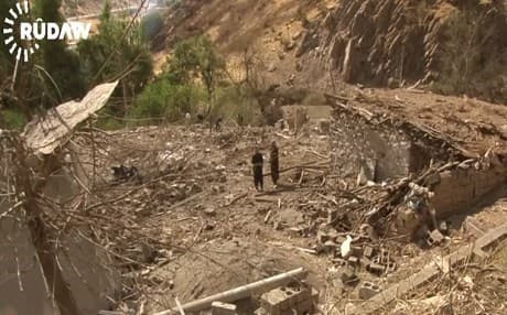 Aftermath of Turkish airsatrikes in Duhok province. Rudaw file photo