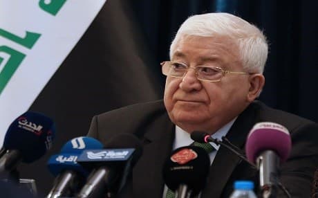 Iraqi President Fuad Masum speaks during press conference in the Jordanian capital Amman, on May 19, 2017. Photo: AFP / Kahalil Mazraawi