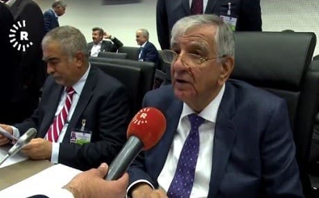 Iraq’s oil minister Jabbar al-Luaibi, speaking at OPEC’s meeting in Vienna. Photo: Rudaw video