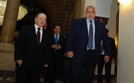 President of the Kurdistan Region Masoud Barzani (L) with Bulgarian Prime Minister Boyko Borisov in Sofia, Bulgaria late May, 2017. Photo: KRP 