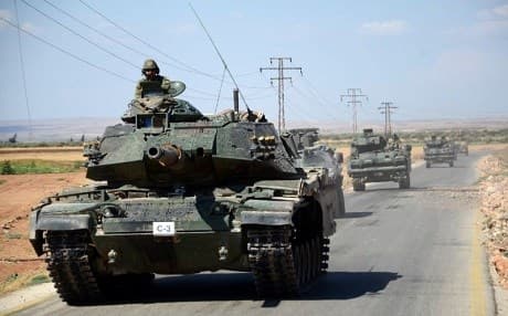 Turkish forces near al-Rai, Syria last August. Photo: Nazeer al-Khatib/AFP