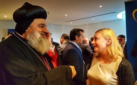 Marijana Petir [R], a Croatian member of the European Parliament co-hosted an event in Brussels on the future of the the Iraqi Christians on June 28, 2017. Photo: Petir's Twitter account