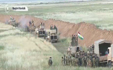 Kurdish Peshmerga forces on frontlines against ISIS in southern Kirkuk. Rudaw photo