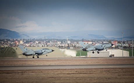 A pair of German Tornado GR4 jets take off from Incirlik air base in Turkey. Photo: Luftwaffe