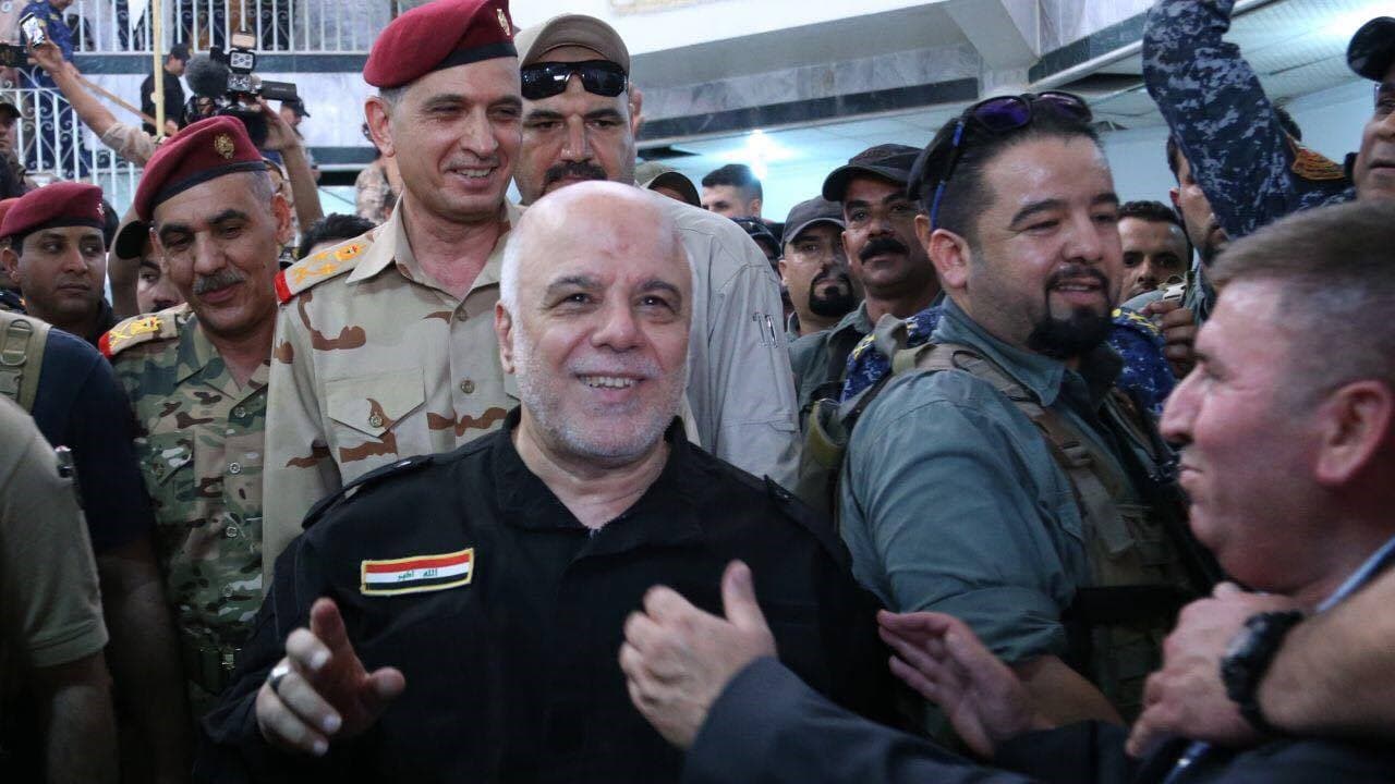 Prime Minister Haider al-Abadi in Mosul after he visited the city on July 9, 2017 to celebrate the military achievements against the ISIS group. Photo: PM media office 