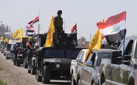 Iraqi paramilitary units mobilize in Nineveh Province, northern Iraq. Photo: AP
