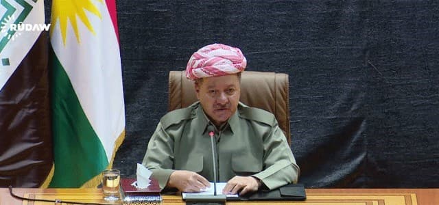 Kurdish President Masoud Barzani addressing the Kurdistan Region's Islamic scholars. Photo: Rudaw