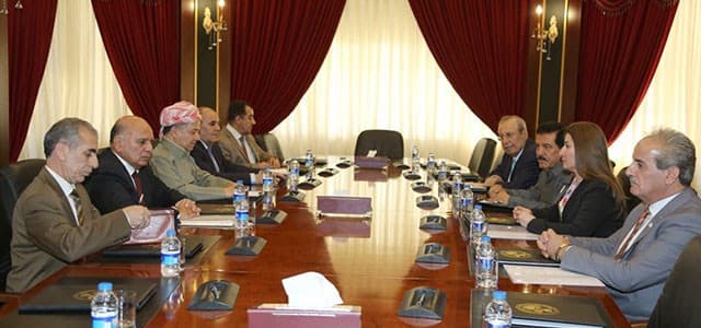 The Kurdish delegation met with President Masoud Barzani in Erbil on Saturday, August 12, 2017 before their visit to Baghdad. Photo: Kurdish presidency 