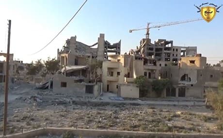 SDF soldiers retake the children’s hospital in southwestern Raqqa. Photo: Manbij Military Council video