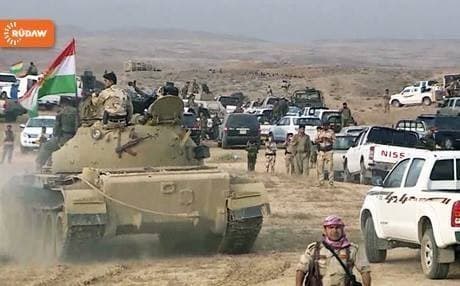 File photo of Peshmerga forces positioned in south Kirkuk during clashes with ISIS militants.