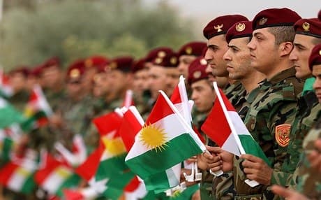 Kurdish Peshmerga gather at a base in the Kurdistan Region on Wednesday. Photo: Safin Hamed | AFP