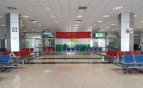 Empty Erbil airport after the flight ban came into effect Friday at 6pm. Photo: A.C. Robinson/Rudaw