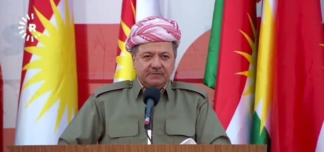 Kurdistan Region President Masoud Barzani addressing a rally ahead of the September 25 independence referendum. Photo: Rudaw