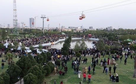 Visitors enjoy a cool outing in one of the Kurdish capital’s several parks. Rudaw file photo
