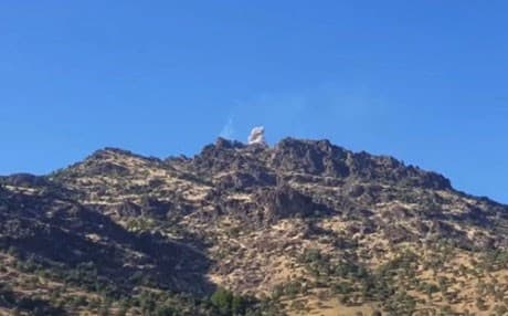 Smoke rises after Turkish jets bomb in the Kurdistan Region mountains. File photo: Rudaw 