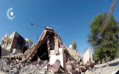 This picture shows a house destroyed after Iran backed Shiite Hashd al-Shaabi's  incursion into Tuz Khurmatu on October 16.