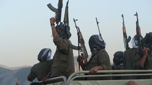 PKK insurgents at their rebel base in the Qandil Mountains of Iraqi Kurdistan. Photo by Wladimir van Wilgenburg