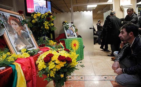 Police believe Ms. Cansiz, a comrade-in-arms of Abdullah Ocalan, the PKK leader jailed in Turkey, was the principle target of the execution-style triple killing on the night of January 9 last year. Photo: AP