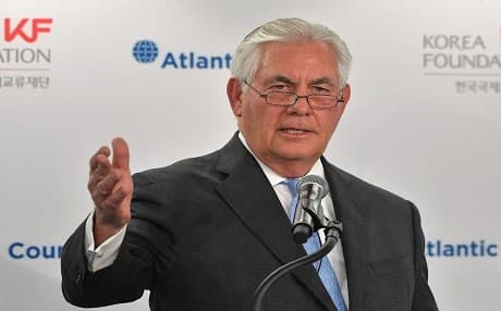 US Secretary of State Rex Tillerson speaks during a forum at the Atlantic Council in Washington, D.C., on December 12. Photo: Mandel Ngan