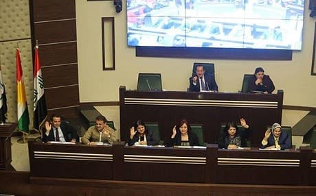 Photo shows the Kurdish parliament holding a session on a number of issues including issuing amnesty to convicts who are on death row, on December 17, 2017. Photo: Kurdistan Parliament 