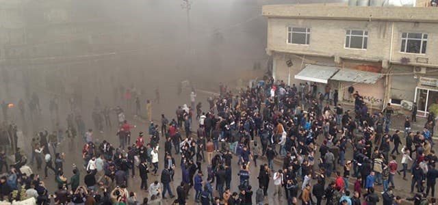 A scene from the protests in the Kurdish city of Raniya, Sulaimani, where five people were killed, and 80 more injured on December 19. Photo: social media