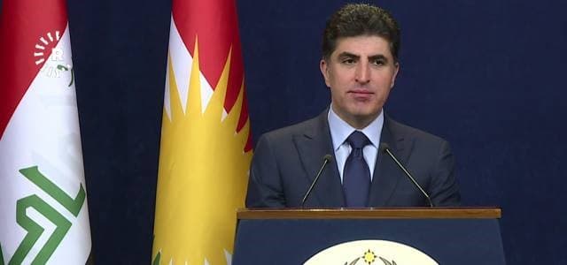 Prime Minister Nechirvan Barzani speaks at a press conferee in Erbil on December 21, 2017. Photo: Rudaw TV