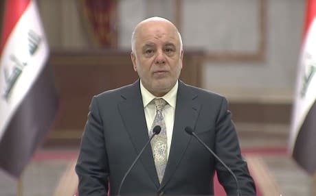 Iraqi Prime Minister Haider al-Abadi speaks at his weekly press conference in Baghdad on January 2, 2018. Photo: screenshot 