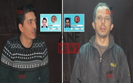 Photos shows two Turkish agents captured by the Kurdistan Worker's Party in the Kurdistan Region in August 2017. Photo: ANF