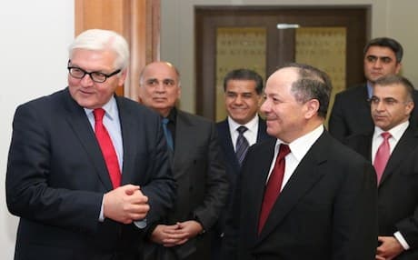 President of the Kurdistan Region, Massoud Barzani (R) with German Foreign Minister Frank-Walter Steinmeier. Photo: krp.org