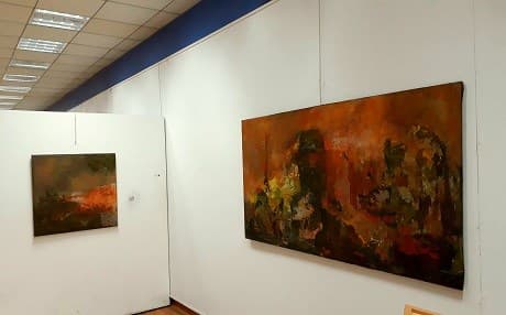 The Media Hall in Erbil is preparing for Sunday's arts exhibit. Photo: Hawkar Group Kurdish Art & Culture Bridge