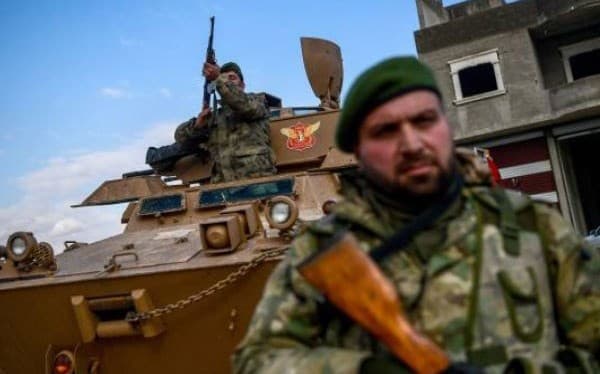 Turkish-backed forces in northern Syria's Azaz. Photo: Ozan Kose/AFP