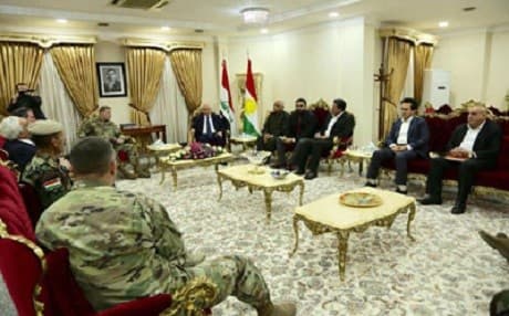 High-level Kurdish Peshmerga and US military officials and officers meet in Erbil in early-February 2018. Photo: Peshmerga ministry