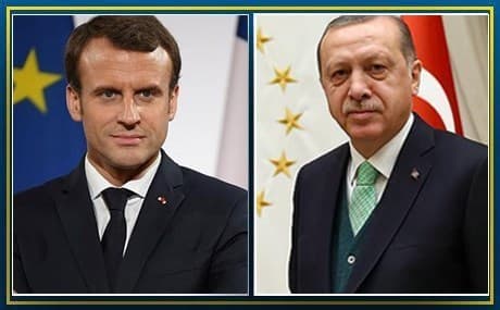 French President Emmanuel Macron and Turkish counterpart Recep Tayyip Erdogan. Composite photo: AFP/AA