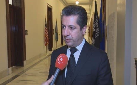 The head of the Kurdistan Region Security Council Masrour Barzani speaks to Rudaw in Washington, United States on February 27, 2018. Photo: Rudaw TV