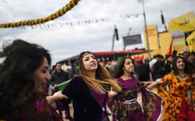 Kurdish women dance during Newroz celebrations in Diyarbakir, Turkey last year. Photo: AFP