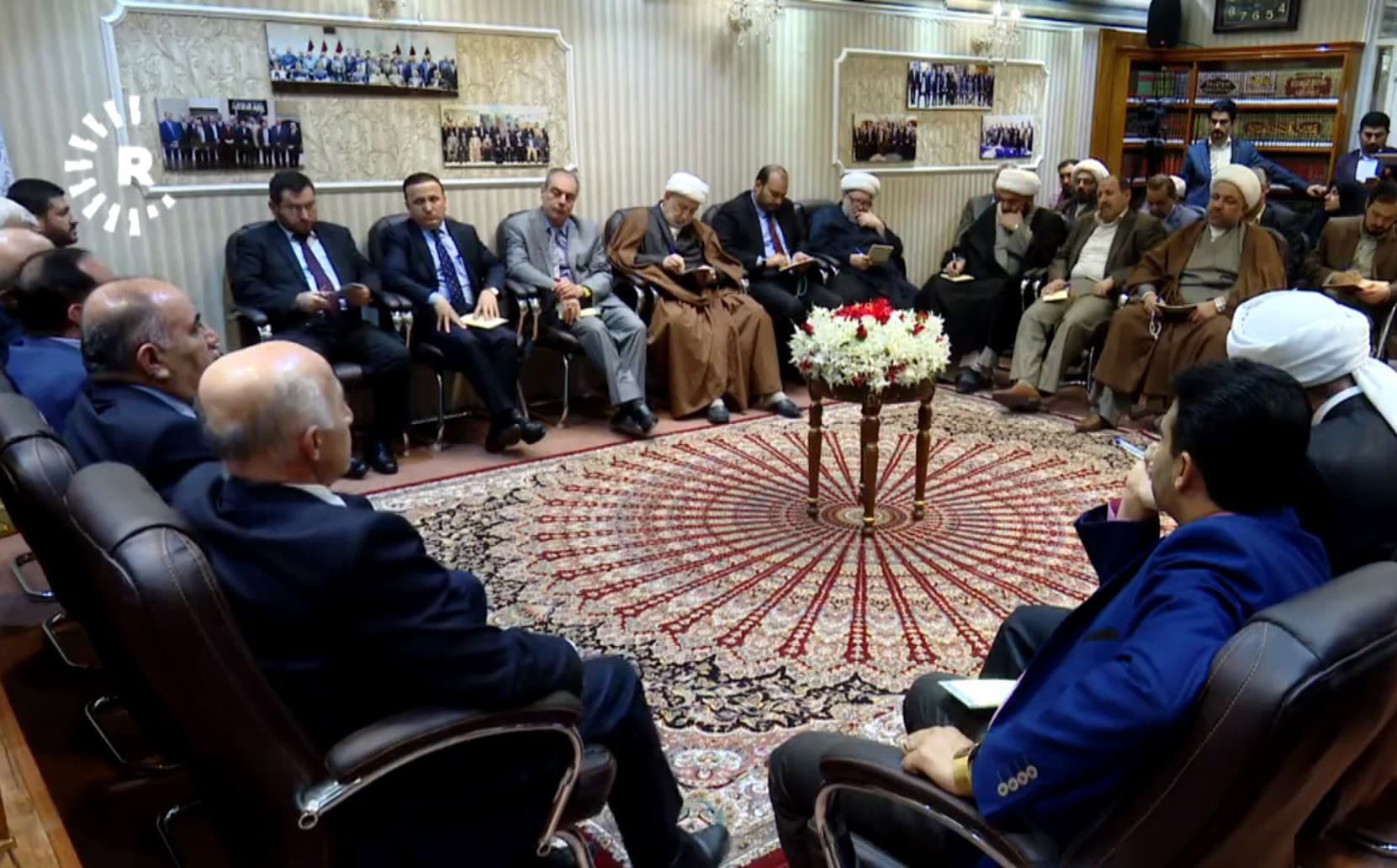 A multi-party Kurdish delegation and representatives from MERI visited Shiite officials in Najaf. Photo: Rudaw TV