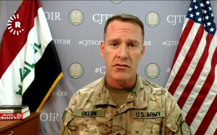 Coalition spokesperson Col. Ryan Dillon speaks to Rudaw TV on Saturday