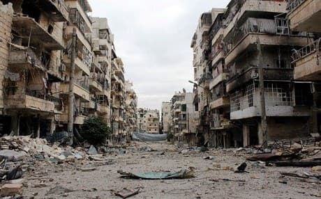Damaged buildings in the Salah al-Din neighbourhood of the northern Syrian city of Aleppo which has seen extensive damage during the seven-year Syrian conflict. Photo: AFP