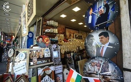 Party-branded items for sale in Sulaimani. Photo: Sartip Othman/Rudaw