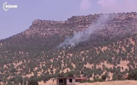 In this Rudaw file photo, the Turkish military shells areas in the northeast of the Kurdistan Region. 