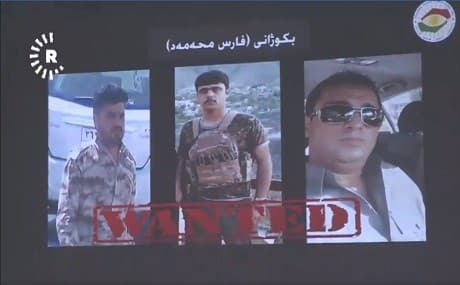 Erbil Asayish are searching for three men in connection with the killing of Fars Mohammed on April 24. Photo: Erbil Asayish 