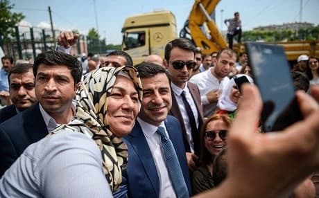 Selahattin Demirtas, pictured snapping a selfie with a supporter in 2016, has been named HDP’s presidential candidate. Photo: Ozan Kose/AFP