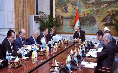 Maliki meeting with members of his Cabinet. Photo: PMO.iq